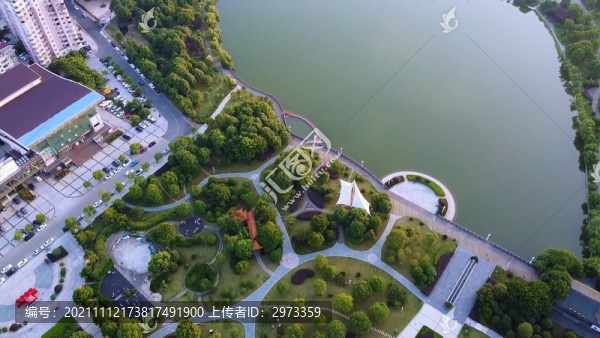 航拍江西吉安縣廬陵文化廣場