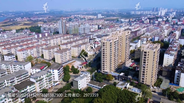 航拍江西省吉安縣老縣城城區(qū)