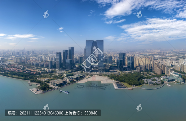 航拍蘇州城市建筑景觀天際線
