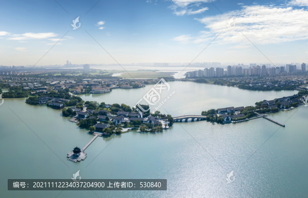 航拍蘇州中式園林李公堤特寫