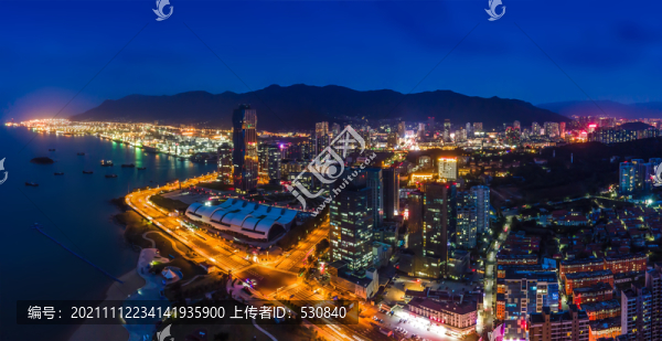 航拍連云港城市風(fēng)光夜景
