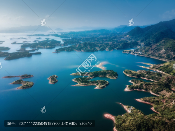 航拍千島湖依山傍水