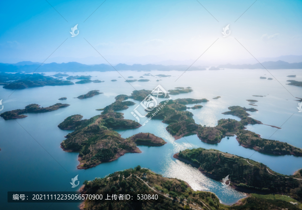 千島湖湖泊水景鳥瞰圖