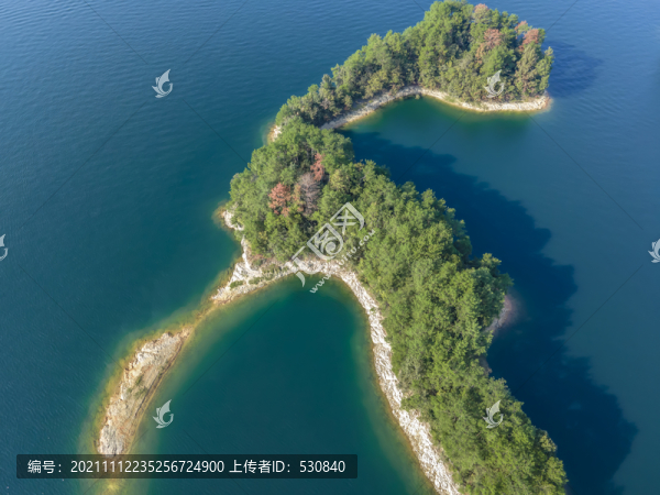 航拍杭州千島湖依山傍水
