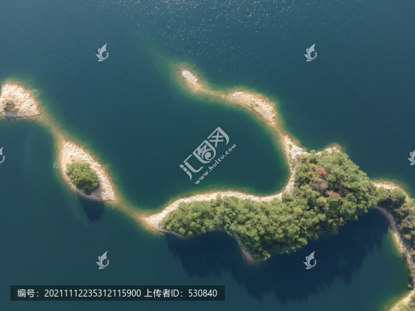 航拍杭州千島湖湖泊水景