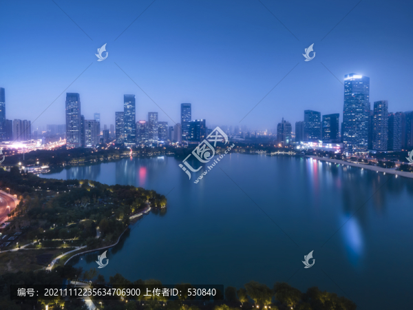 航拍合肥金融中心夜景