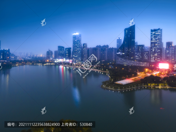 航拍合肥城市風光夜景