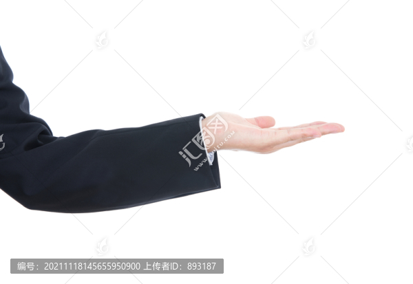 手面朝上做接東西的手勢