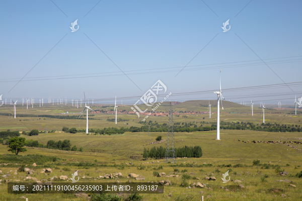 中國張北草原風(fēng)力發(fā)電風(fēng)車景觀