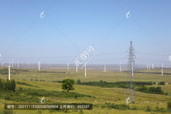 中國(guó)張北草原風(fēng)力發(fā)電風(fēng)車景觀