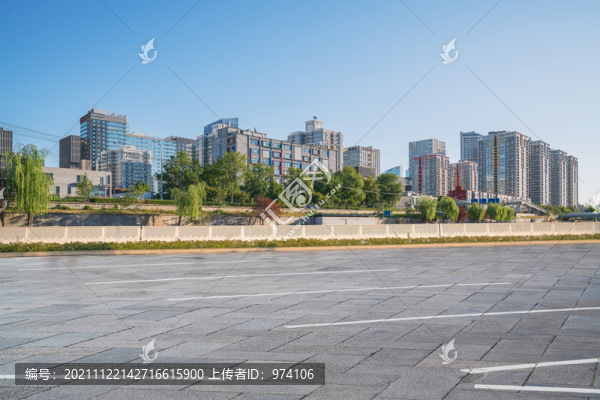 首都北京城市天際線和道路交通