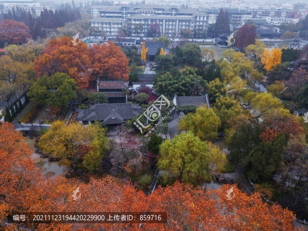 江蘇省淮安市清晏園秋天景色