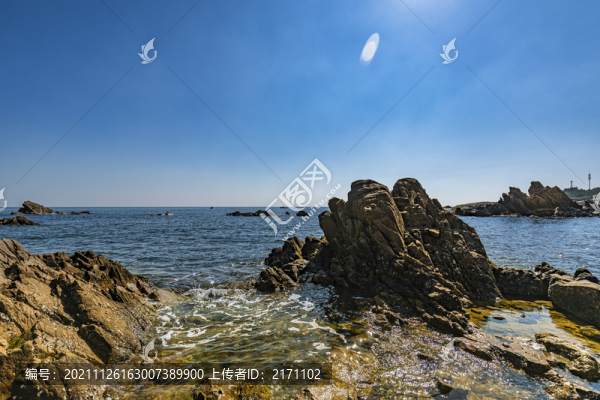 青島海景大海與礁石