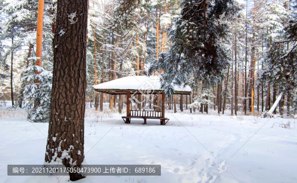 雪中涼亭