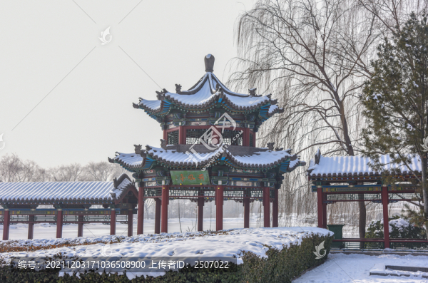 山西太原市晉祠公園冬日風(fēng)光