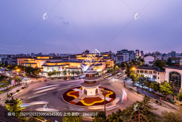 中國(guó)揚(yáng)州文昌閣古建筑夜景