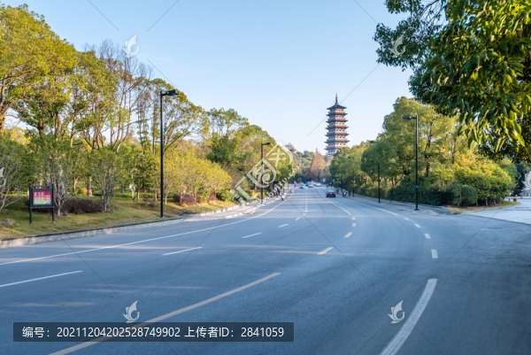 揚州蜀岡西峰的棲靈塔道路古建筑