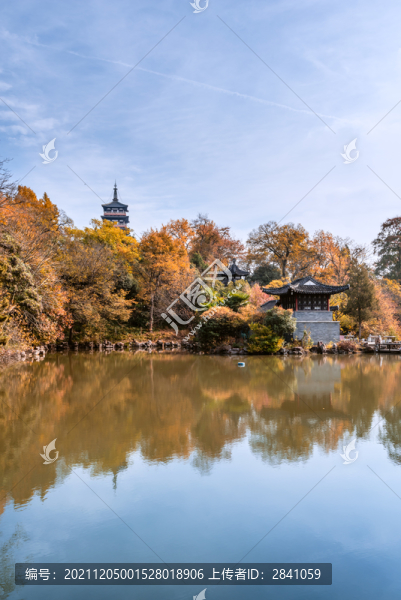 秋天中國揚州大明寺的船廳