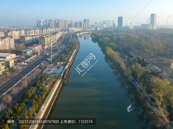 航拍濟南小清河