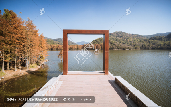 紹興石井水庫(kù)秋日水杉林
