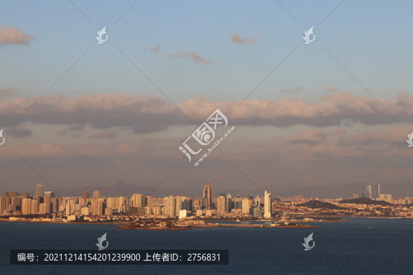 青島夕陽全景海濱