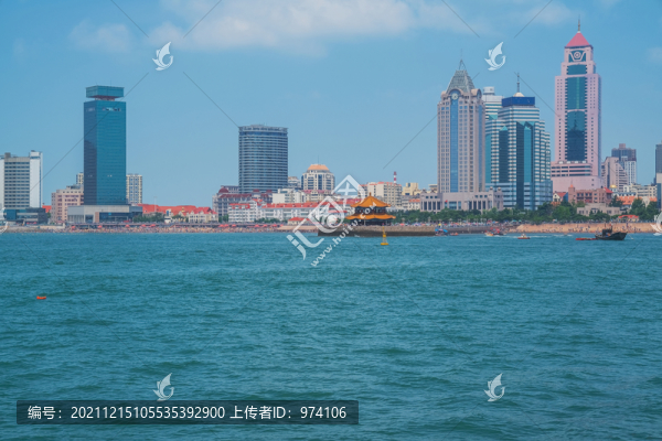 山東青島濱海城市建筑天際線風(fēng)光
