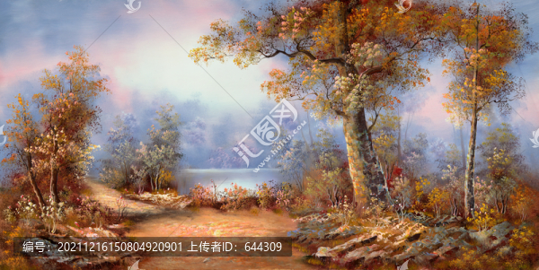 唯美田園風(fēng)光油畫