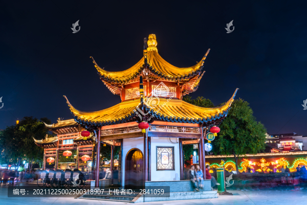 中國南京夫子廟秦淮河夜景
