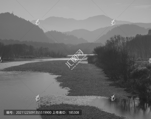 黑白山水