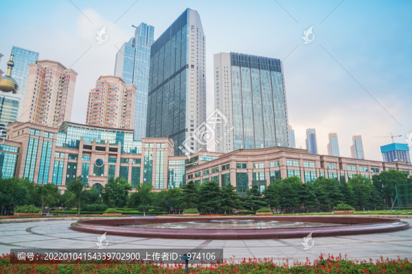 青島城市建筑天際線和五四廣場