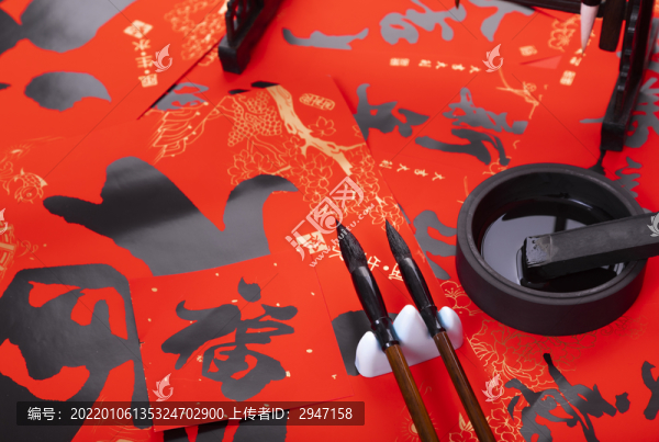 新春春節(jié)年味對聯(lián)攝影圖
