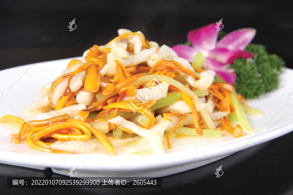 蟲草花炒財魚絲