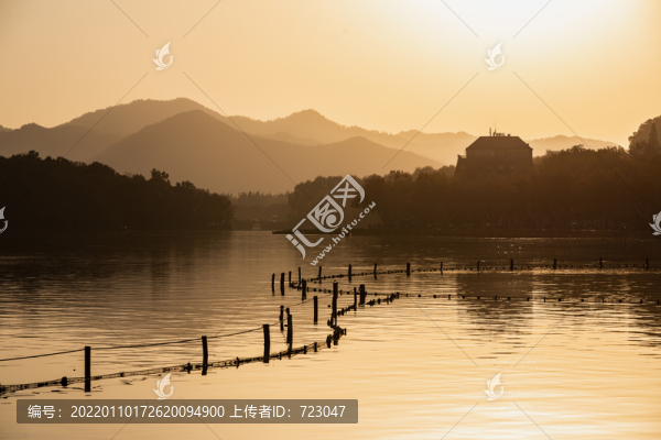 西湖落日