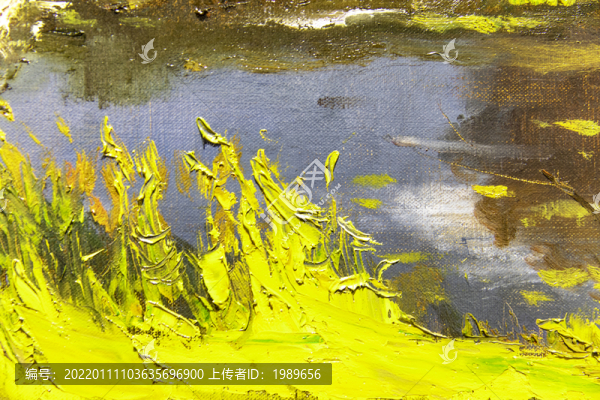 春天的油畫肌理