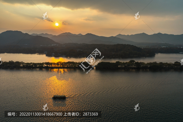 杭州西湖日落