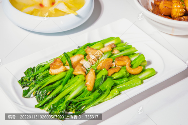 豬油渣炒菜心
