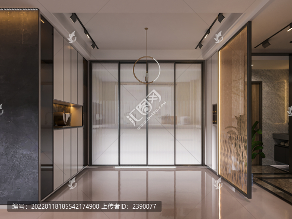 現(xiàn)代極簡餐廳場景3D空景