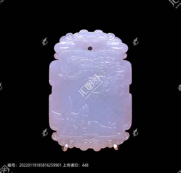 清代青玉龍虎紋牌