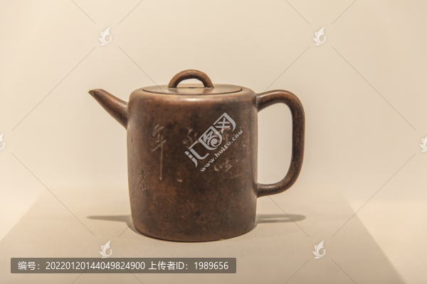 清中期友蘭款紫砂直筒壺