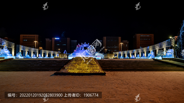 長春世界雕塑公園冰雪樂園夜景