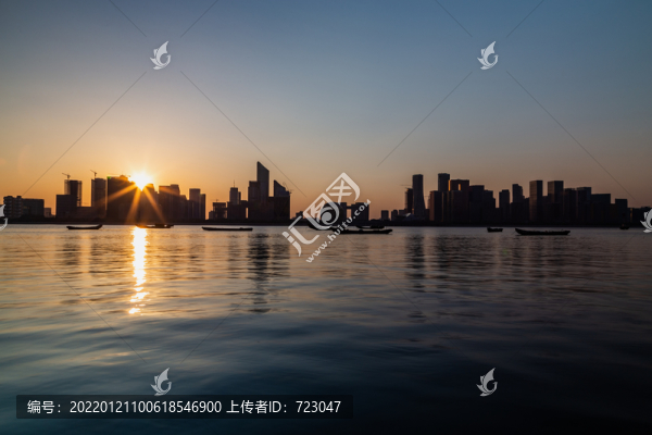 杭州錢江新城日落