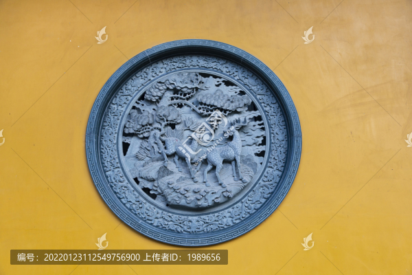 梅花鹿磚雕