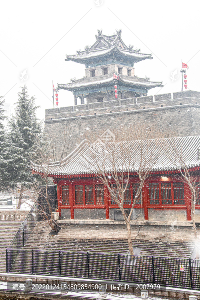 西安古城墻雪景