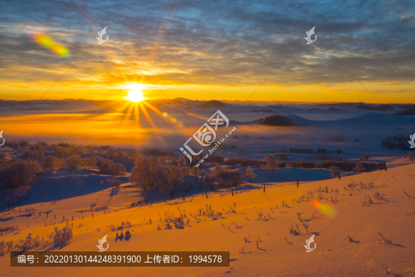 雪景日出