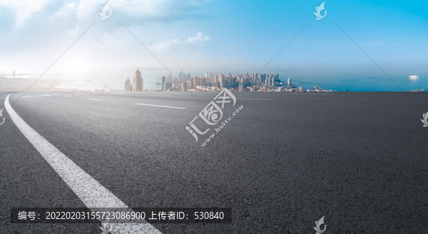 前進的道路和城市風光