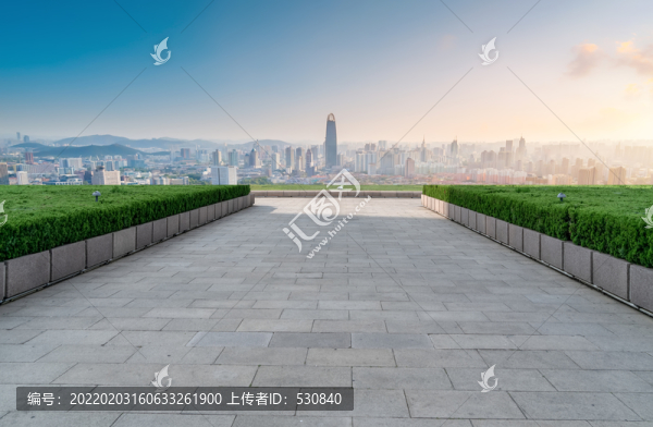道路地面和現(xiàn)代建筑