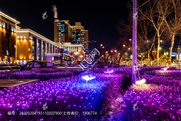 節(jié)日里的中國長春城區(qū)夜景