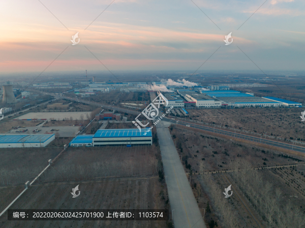 航拍東營(yíng)大王鎮(zhèn)日出