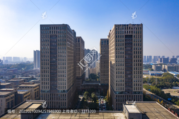 航拍湖南長沙麓谷城市景觀