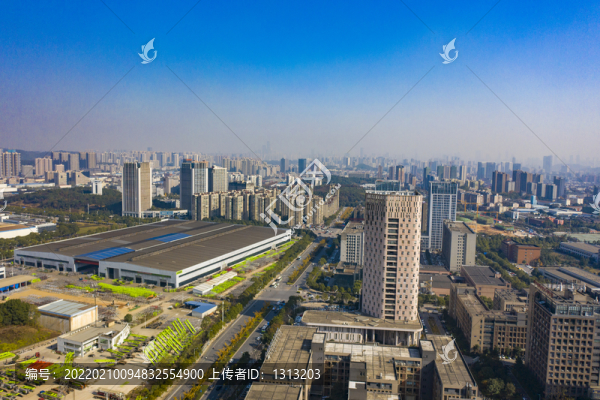 航拍湖南長沙麓谷城市景觀